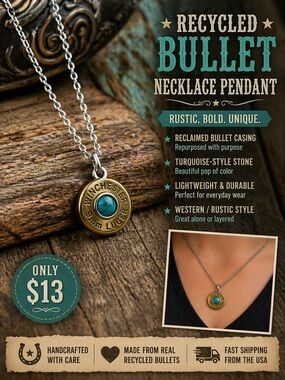 Recycled Bullet Necklace Pendant